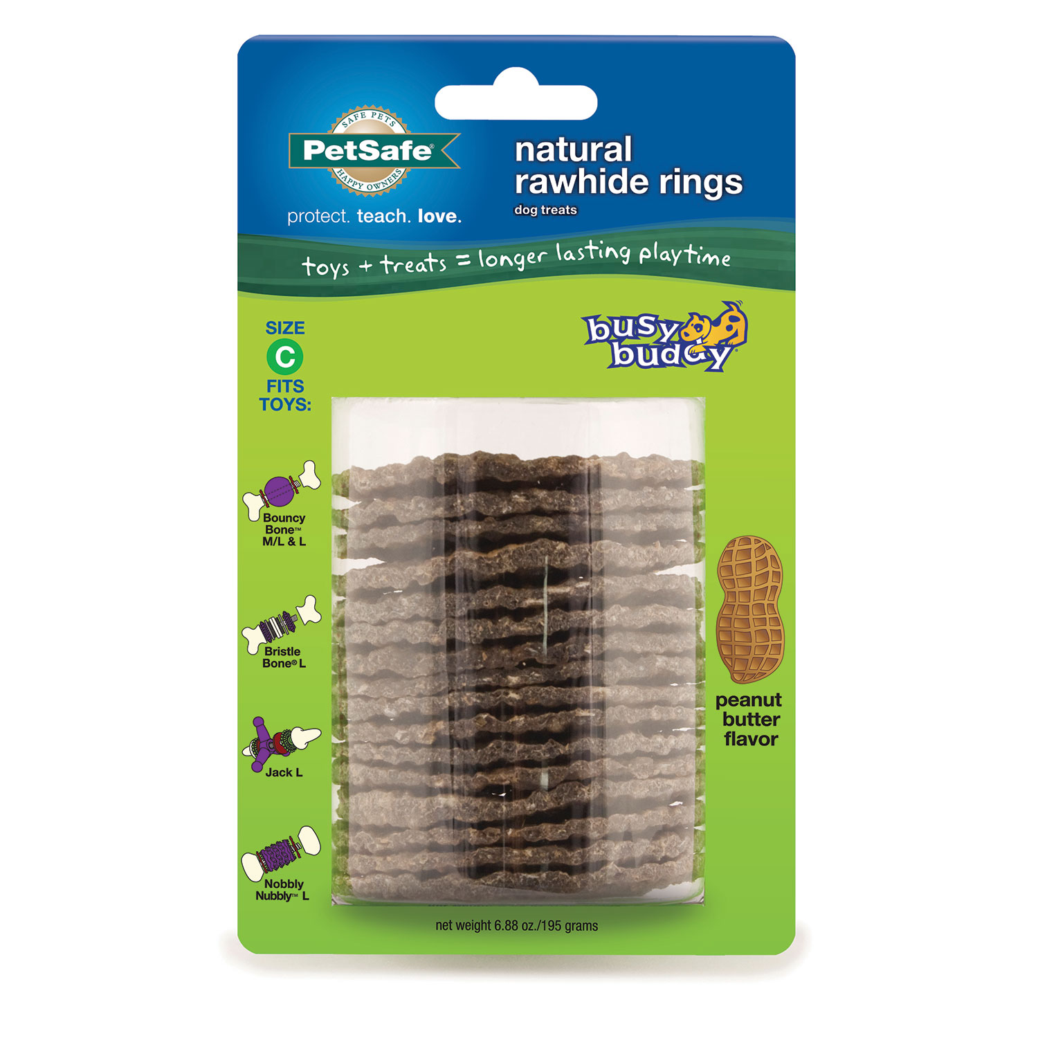 Busy Buddy Peanut Butter Rawhide Ring Size C