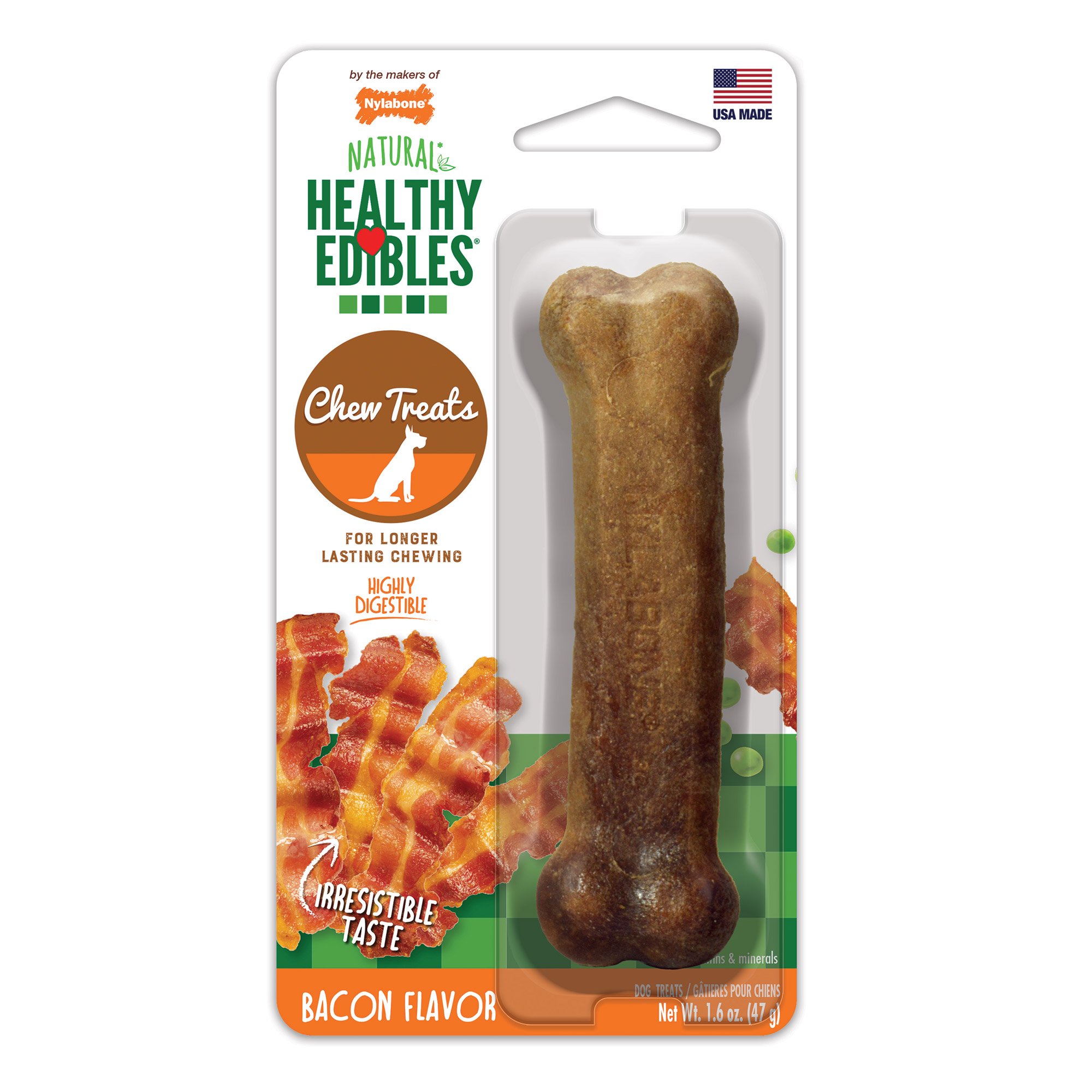 Healthy Edibles Longer Lasting Bacon Treats Regular 1 count