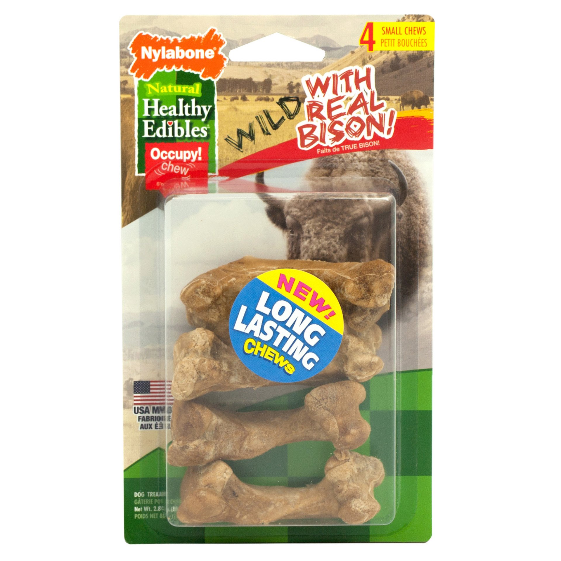 Healthy Edibles Wild Chew Treats Bison Small 4 count