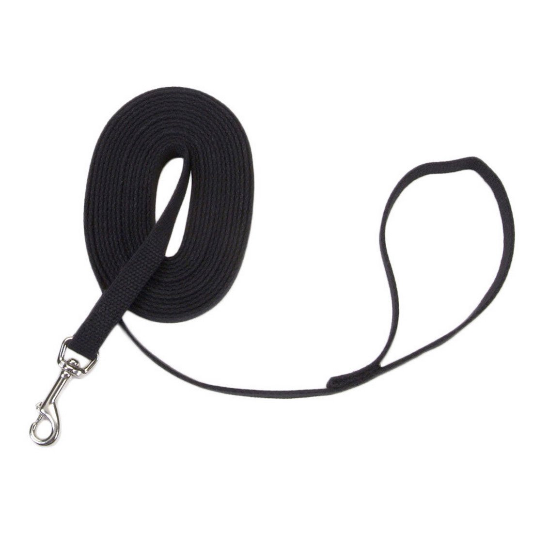 Train Right Cotton Web Training Leash 30ft (Color: Black)