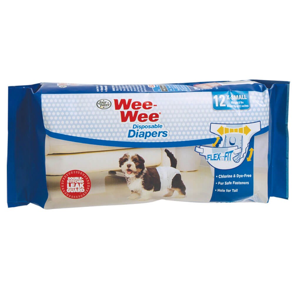 Wee-Wee Disposable Diapers 12 pack (Color: White, size: Extra Small)