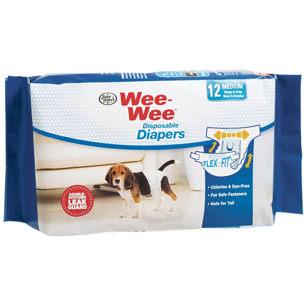 Wee-Wee Disposable Diapers 12 pack (Color: White, size: medium)