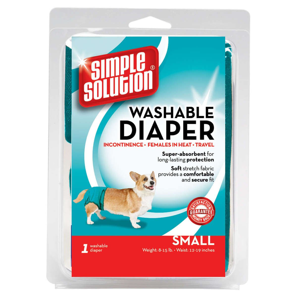 Washable Dog Diaper (Color: Teal, size: small)