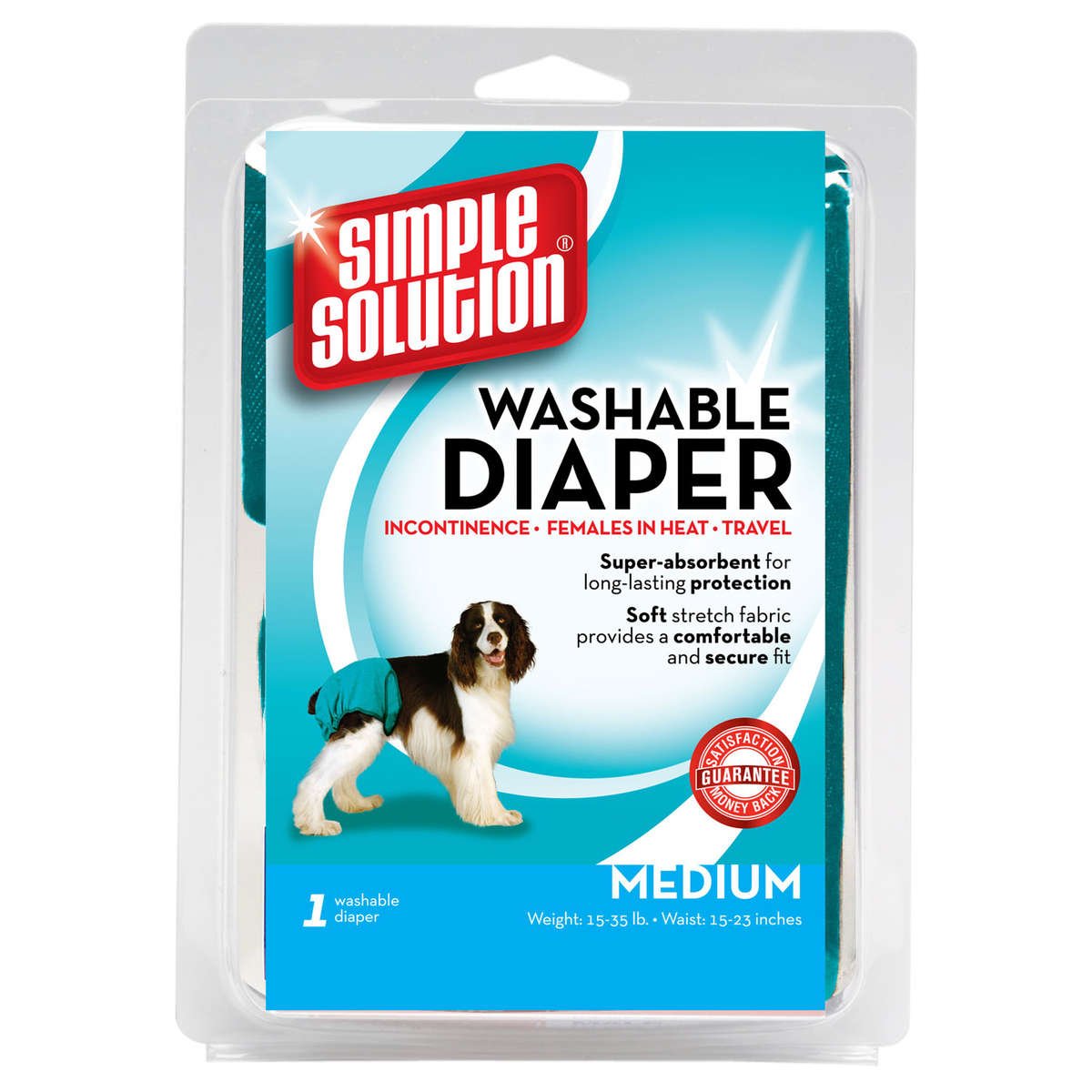 Washable Dog Diaper (Color: Teal, size: medium)