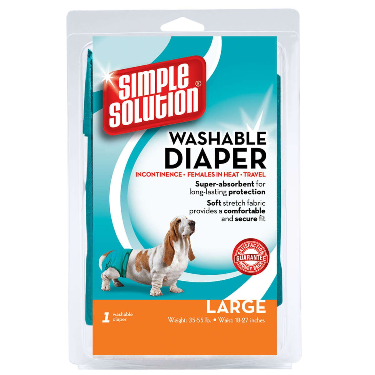 Washable Dog Diaper (Color: Teal, size: large)