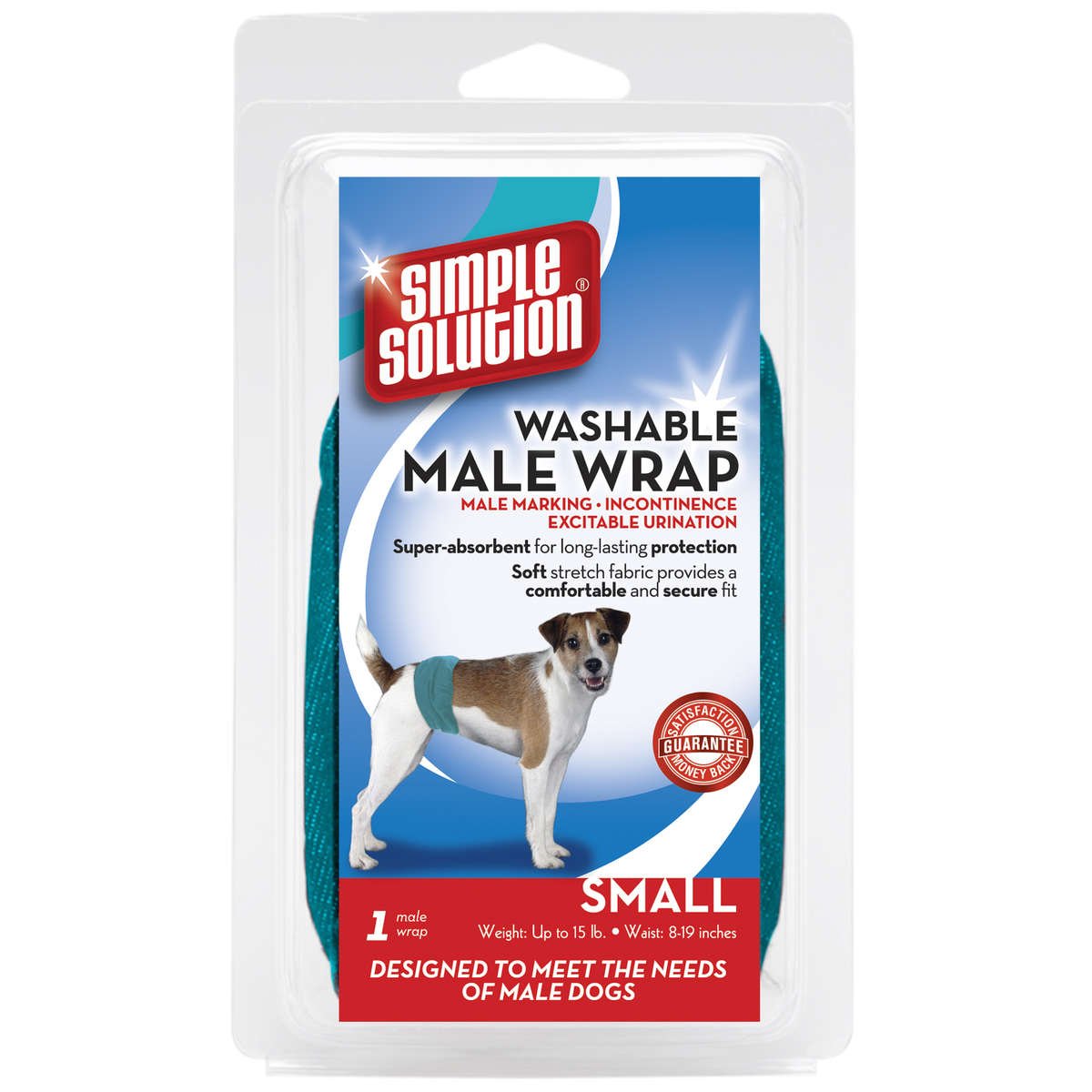 Washable Male Dog Wrap (Color: Teal, size: small)