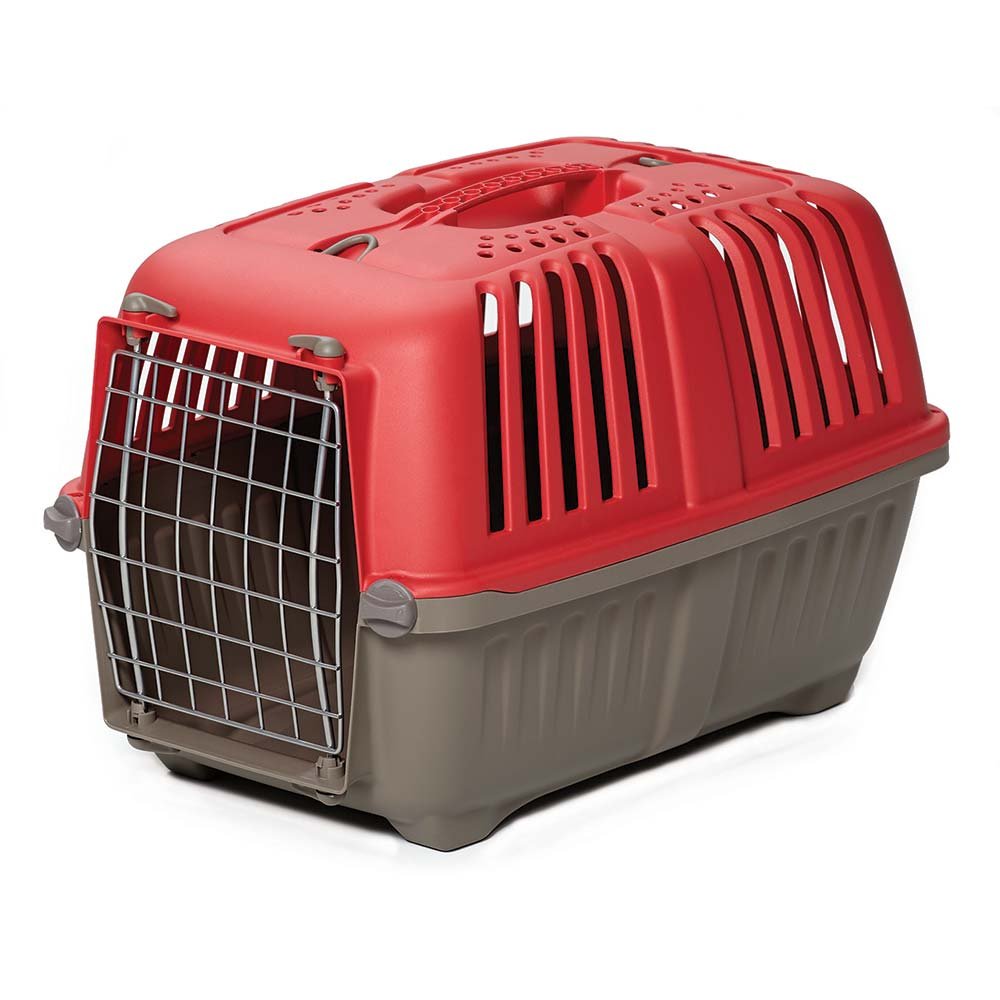 Spree Plastic Pet Carrier (Color: Red)