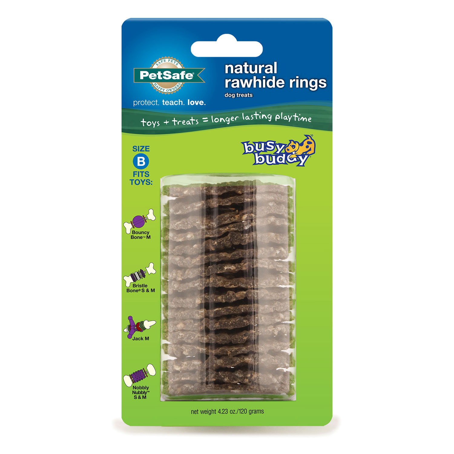 Busy Buddy Rawhide Refill Rings (Color: Brown, size: medium)