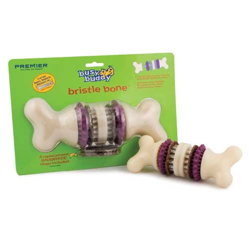 Busy Buddy Bristle Bone (Color: Taupe / Purple, size: large)