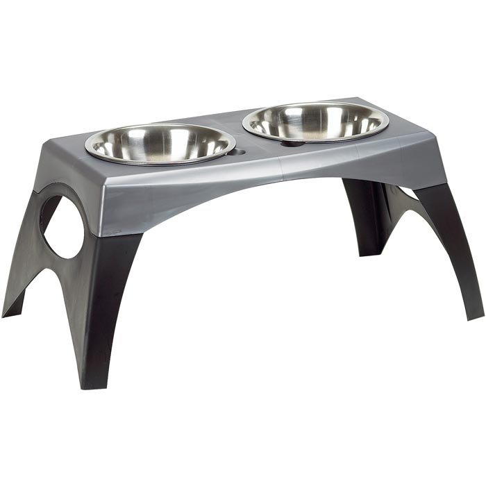 Pet Elevated Feeder (Color: Black / Gray, size: large)