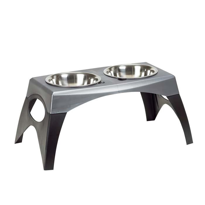 Pet Elevated Feeder (Color: Black / Gray, size: medium)