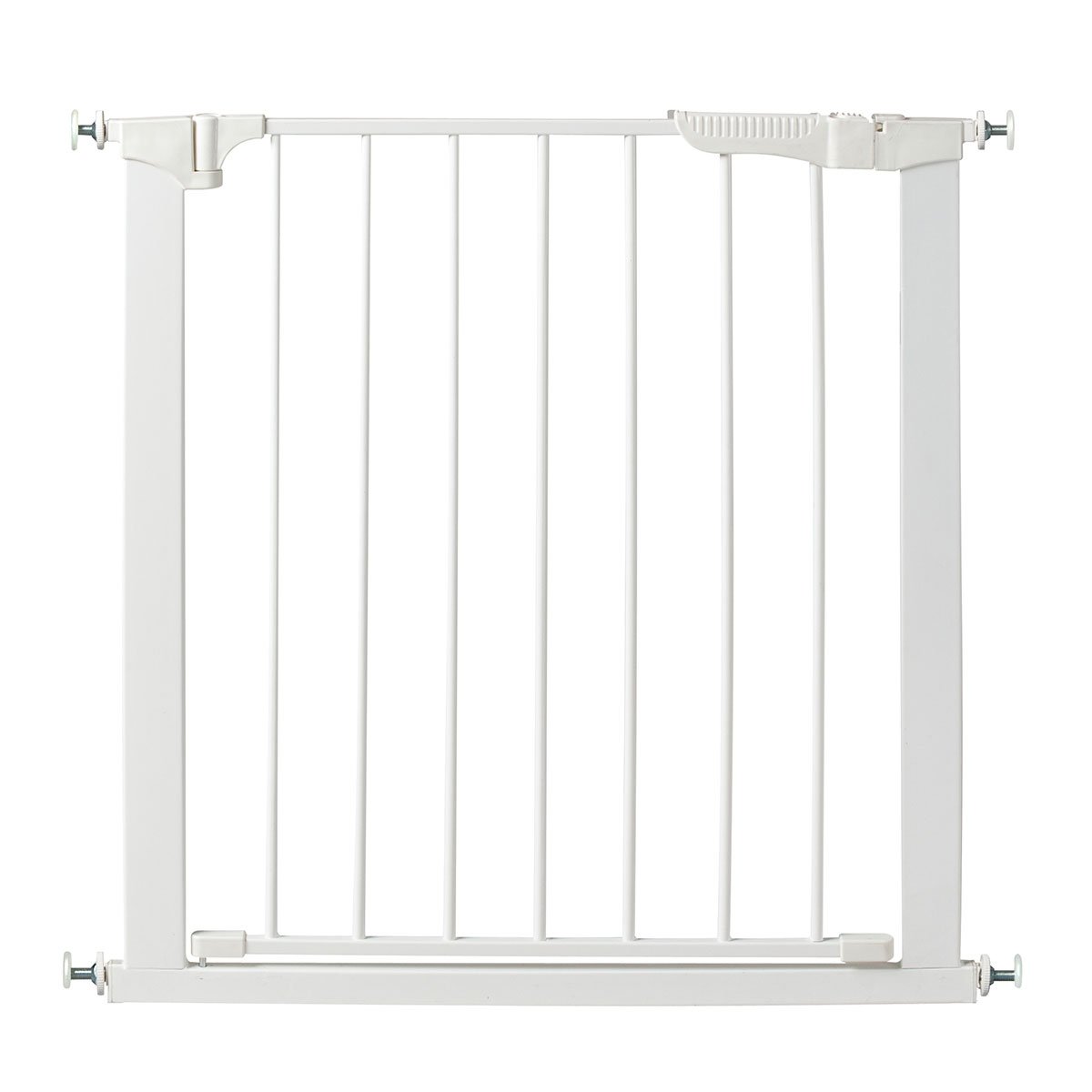 Auto Close Gateway Pressure Mounted Pet Gate (Color: White)