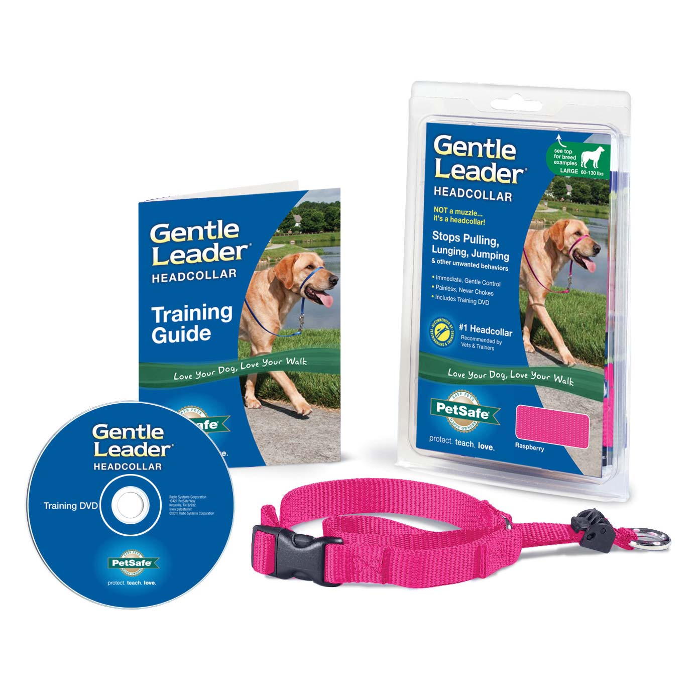 Gentle Leader Headcollar Quick Release (Color: Raspberry, size: large)