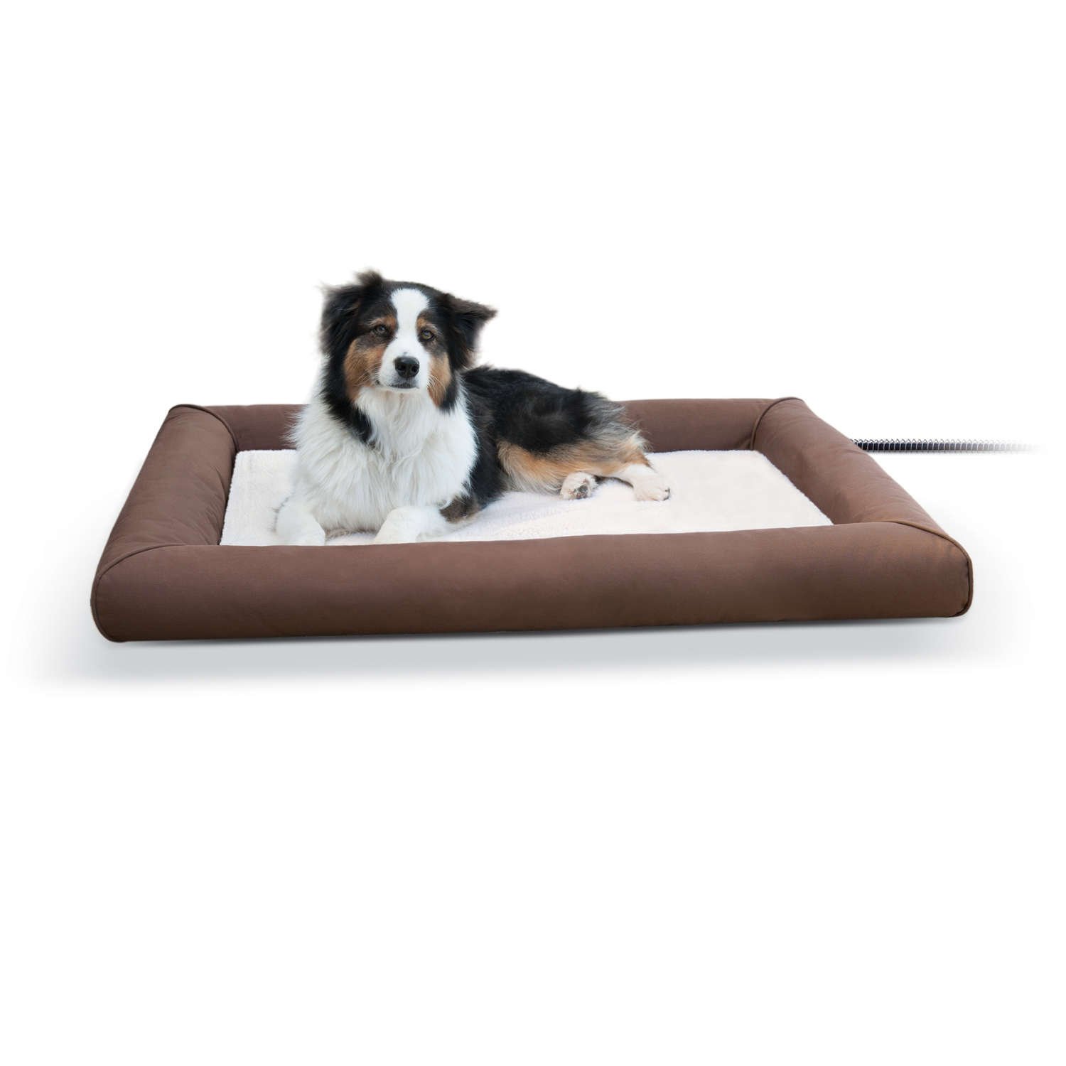 Deluxe Lectro-Soft Outdoor Heated Pet Bed (Color: Brown, size: large)