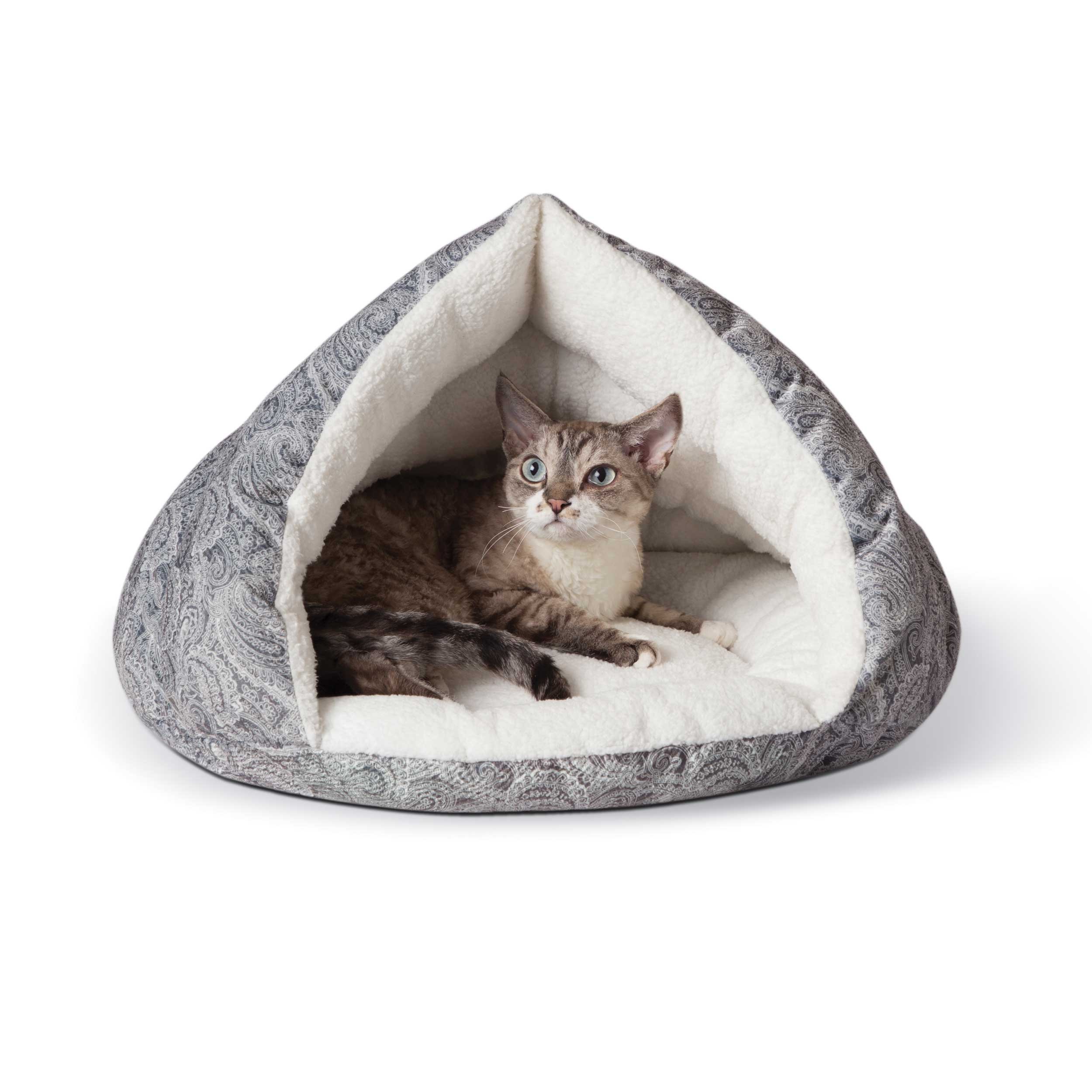 Self-Warming Kitty Hut (Color: Gray)