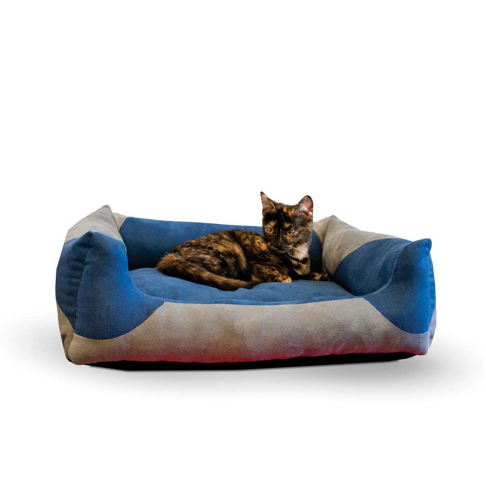 Classy Lounger Pet Bed (Color: Gray / Blue, size: medium)