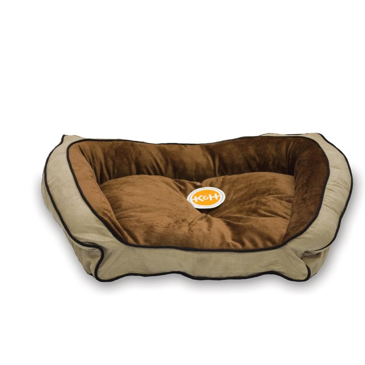 Bolster Couch Pet Bed (Color: Mocha / Tan, size: large)