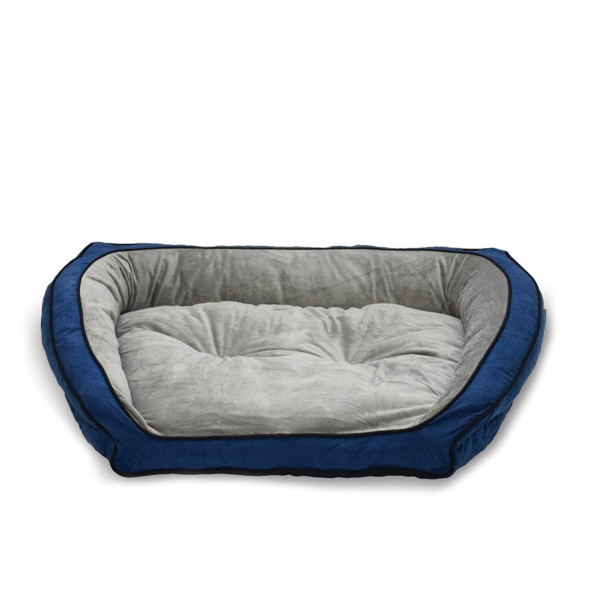 Bolster Couch Pet Bed (Color: Blue / Gray, size: large)