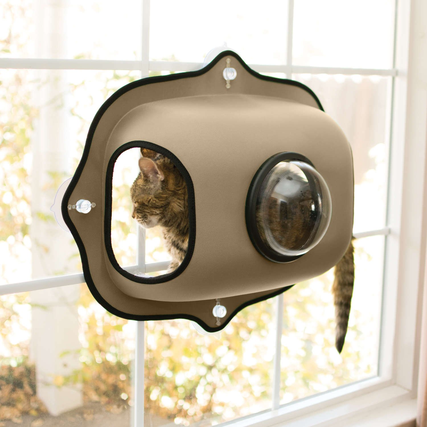 EZ Mount Window Bubble Cat Pod (Color: Tan)