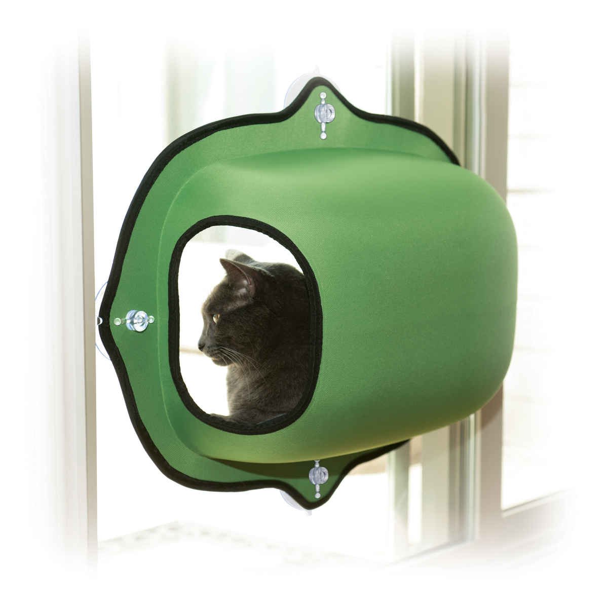 EZ Mount Window Pod Kitty Sill (Color: Green)