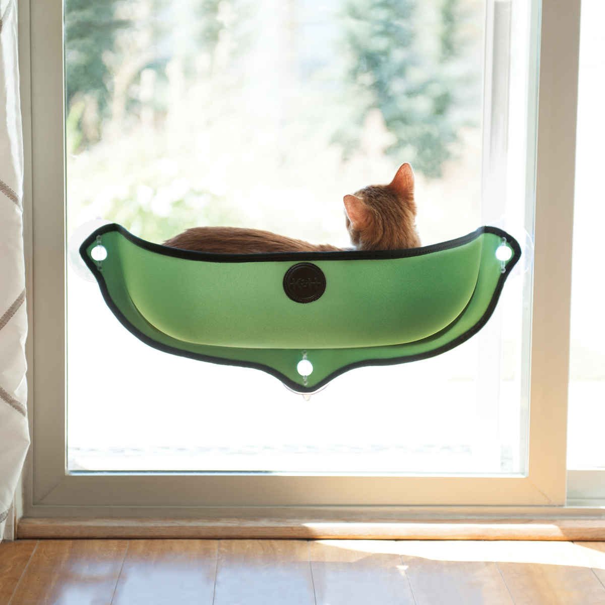 EZ Mount Window Bed Kitty Sill (Color: Green)