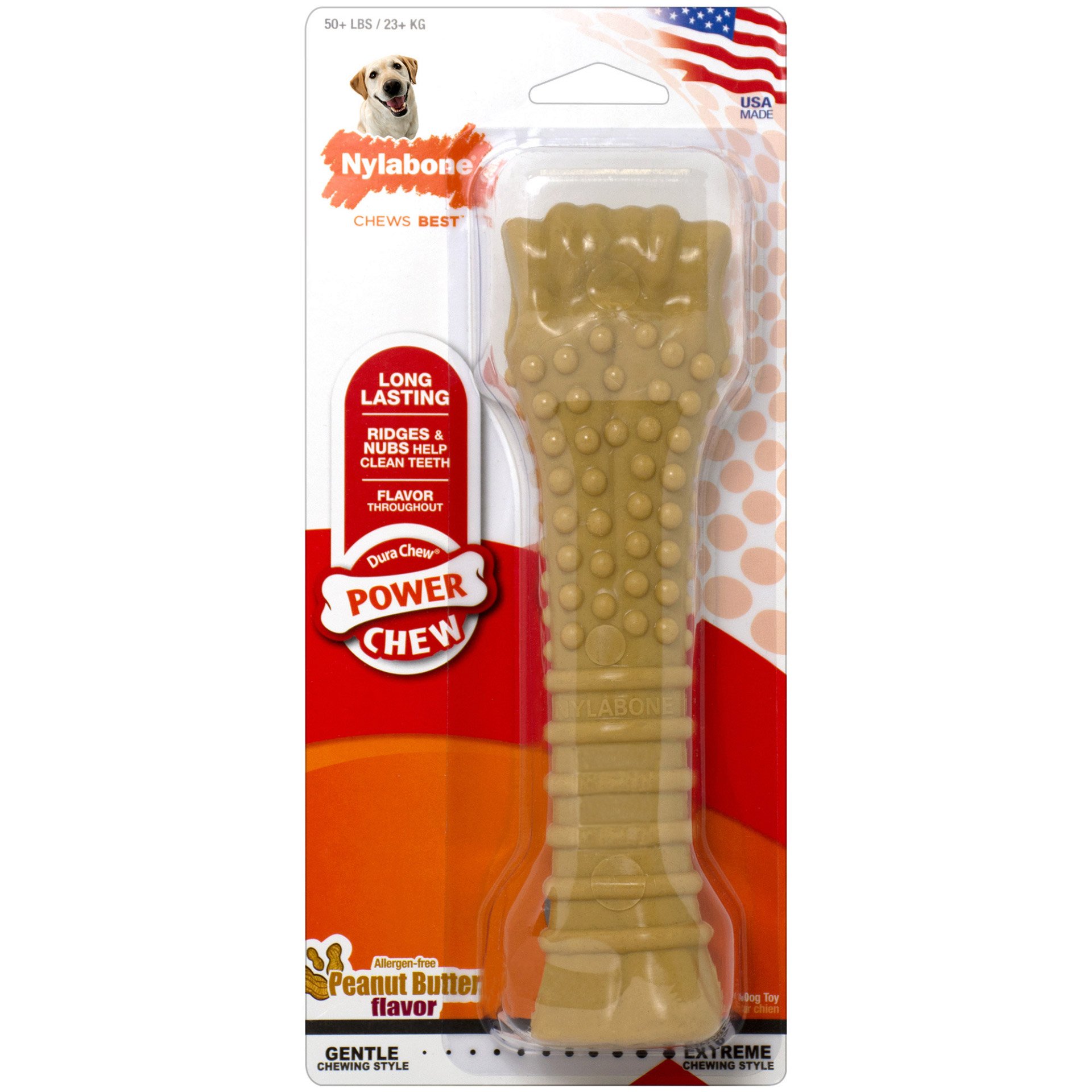 Power Chew Peanut Butter Dog Chew Toy (size: Souper)