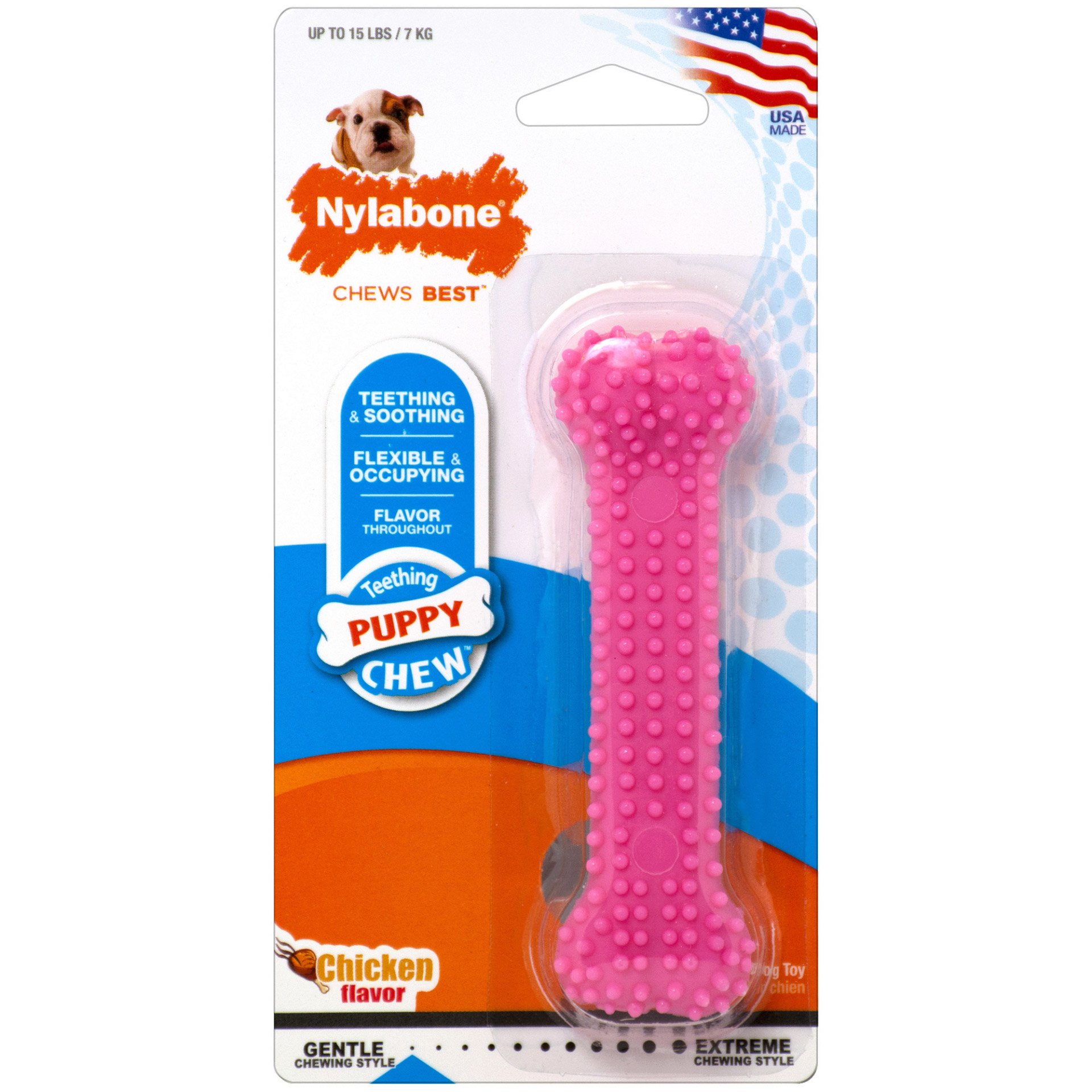 Puppy Dental Chew Toy (Color: Pink, size: Petite)