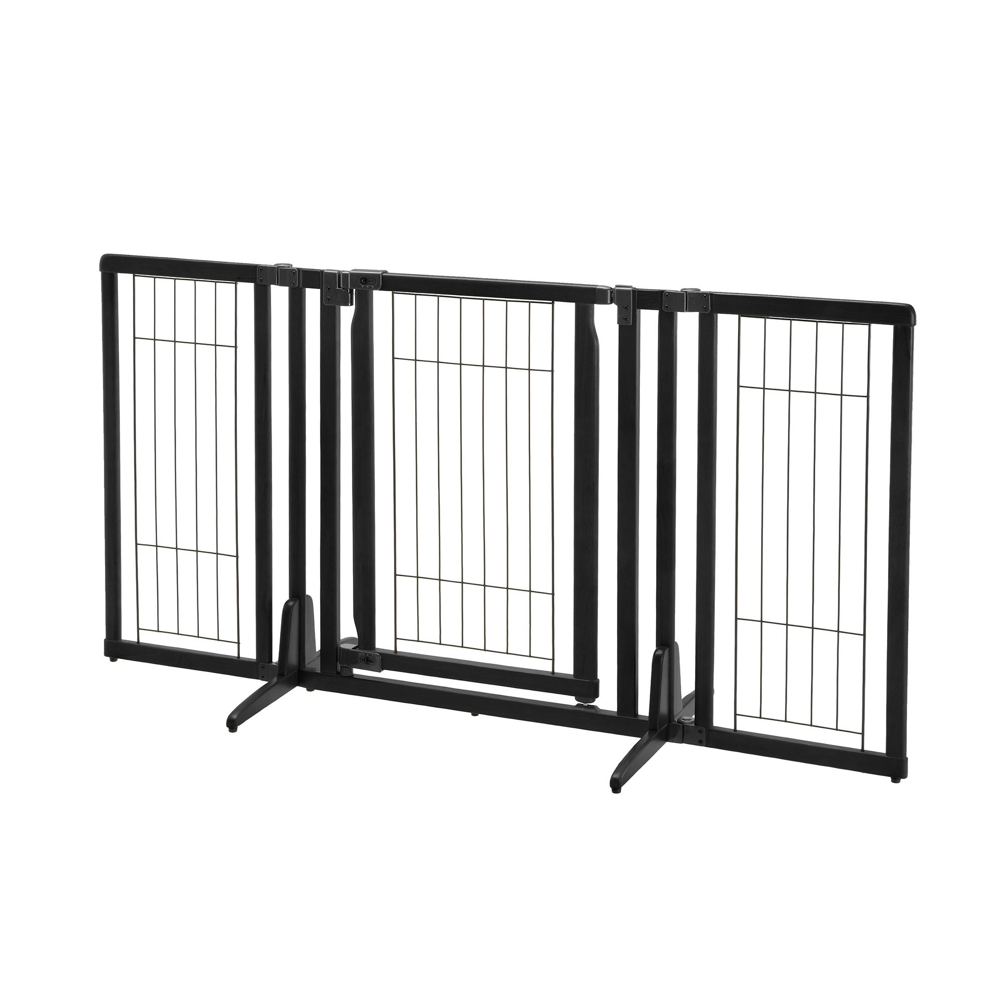 Premium Plus Freestanding Pet Gate (Color: Black)