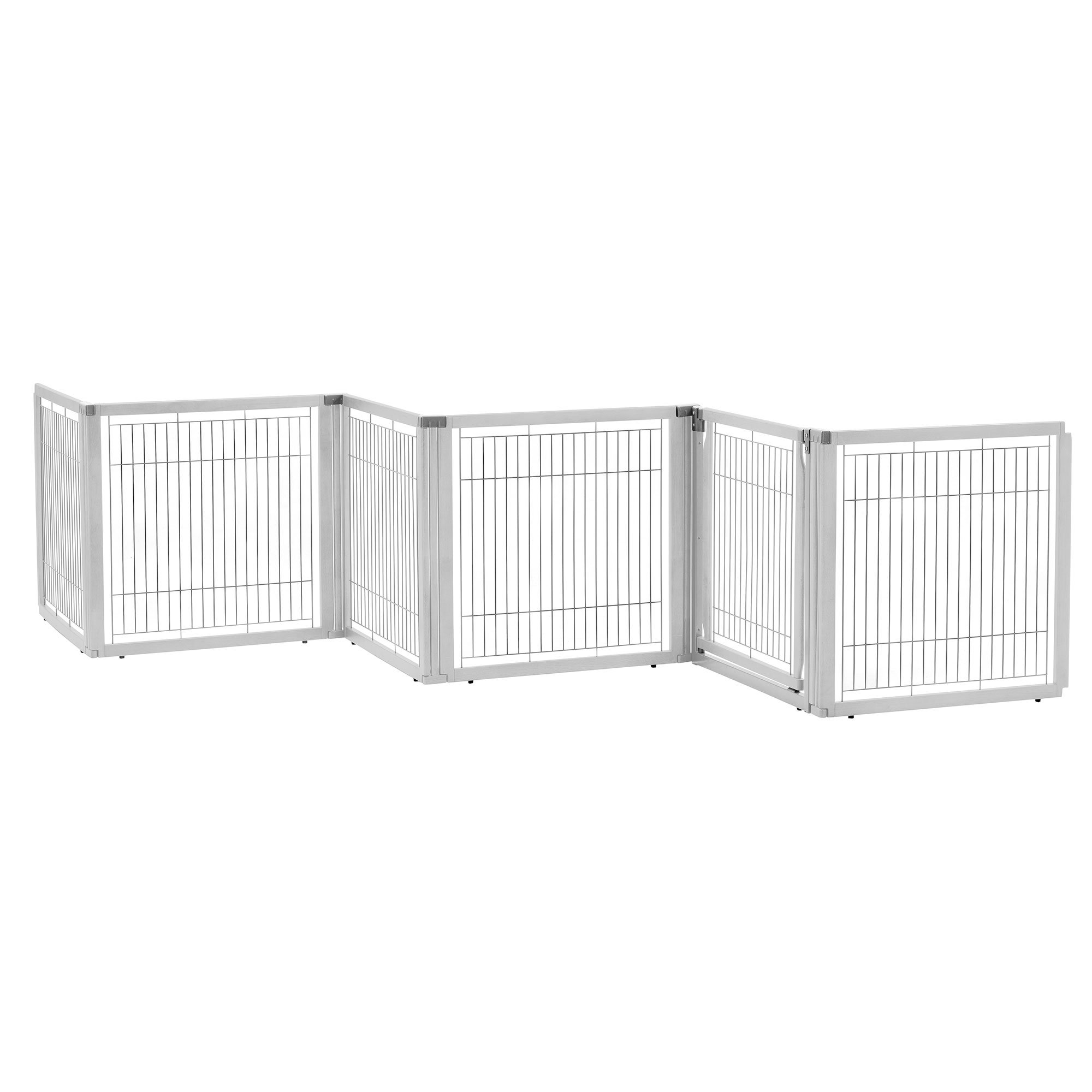 Convertible Elite Freestanding Pet Gate 6-Panel (Color: Origami White)