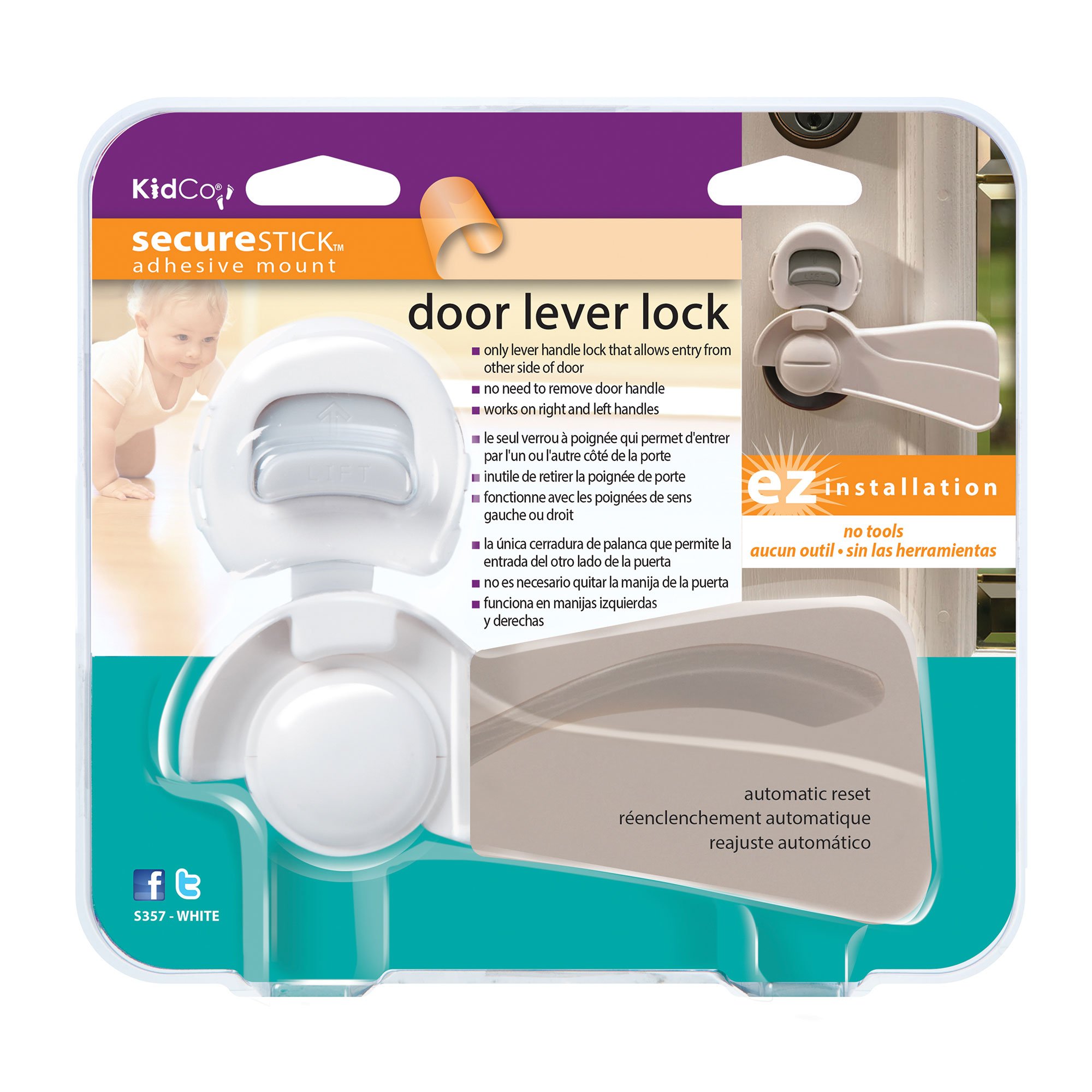 Door Lever Lock (Color: White)