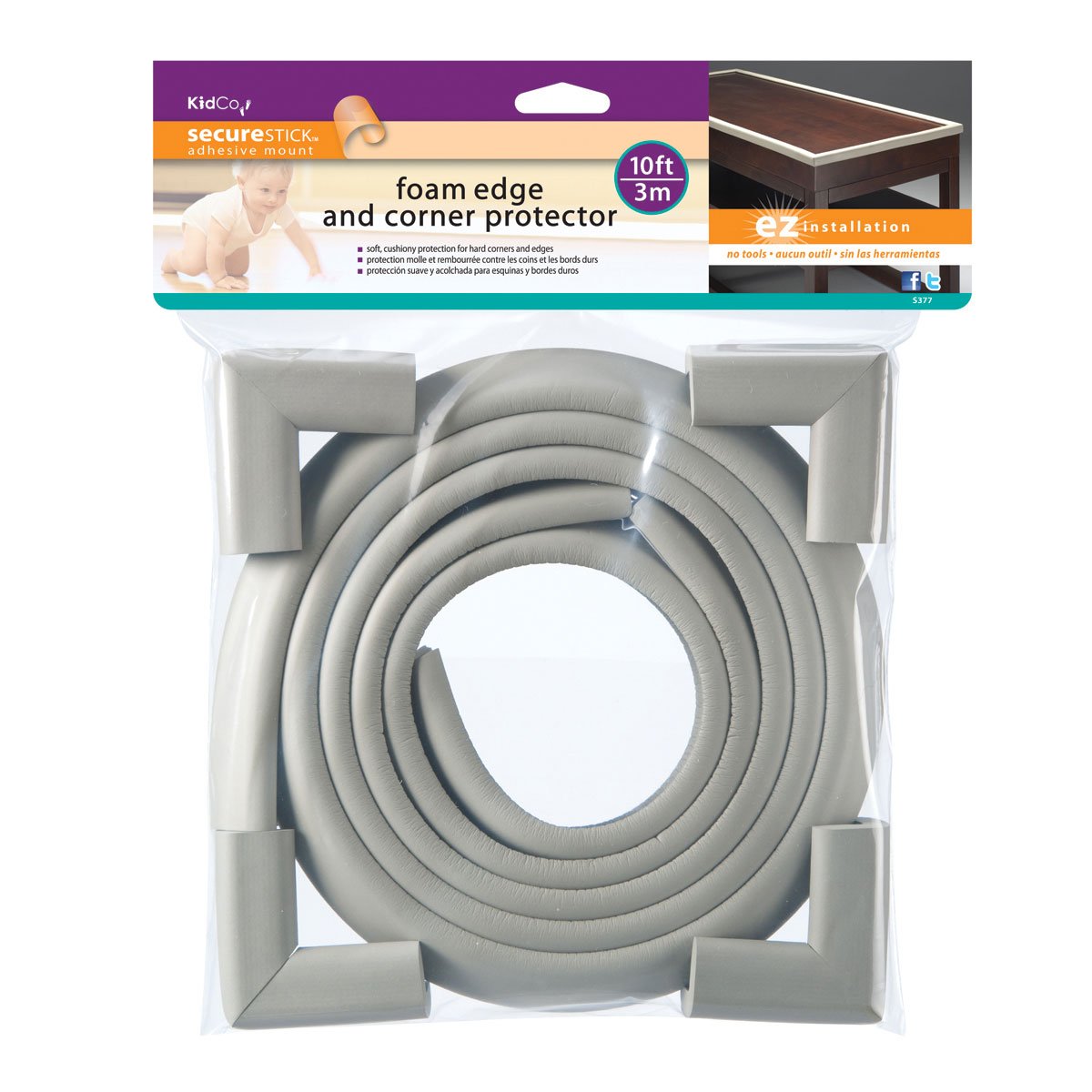 Foam Edge and Four Corner Protectors (Color: Gray)